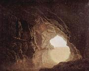 Joseph wright of derby Cave at evening, by Joseph Wright, oil on canvas